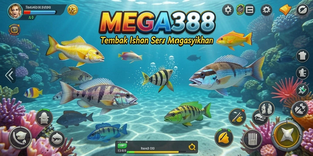 Screenshot gameplay Tembak Ikan di MEGA388 yang mendebarkan.