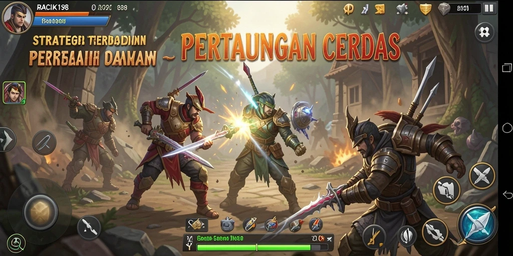 Ilustrasi gameplay strategis yang mendebarkan di RACIK198.
