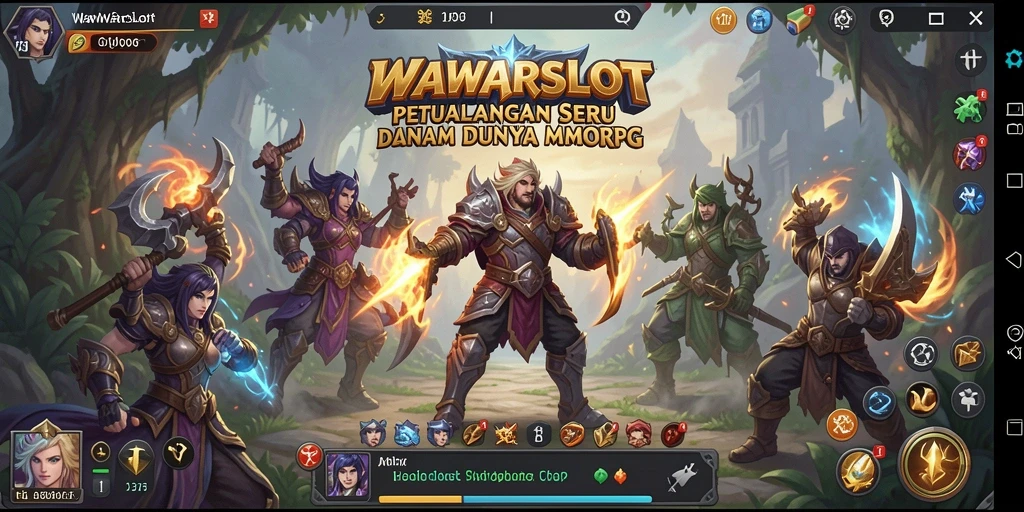 Tangkapan layar utama WAWARSLOT menampilkan aksi pertempuran yang mendebarkan.