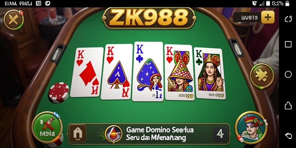 Tampilan gameplay seru ZK988 pada permainan Domino.